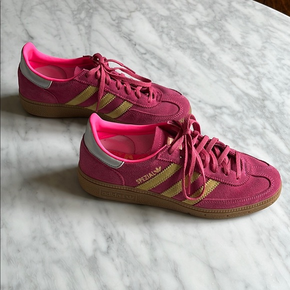 Adidas “Spezial” Pink and Yellow Retro Sneakers - Picture 6 of 8
